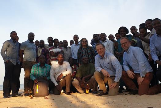 The EDI and Mathematica teams after dinner along the shores of Lake Victoria.